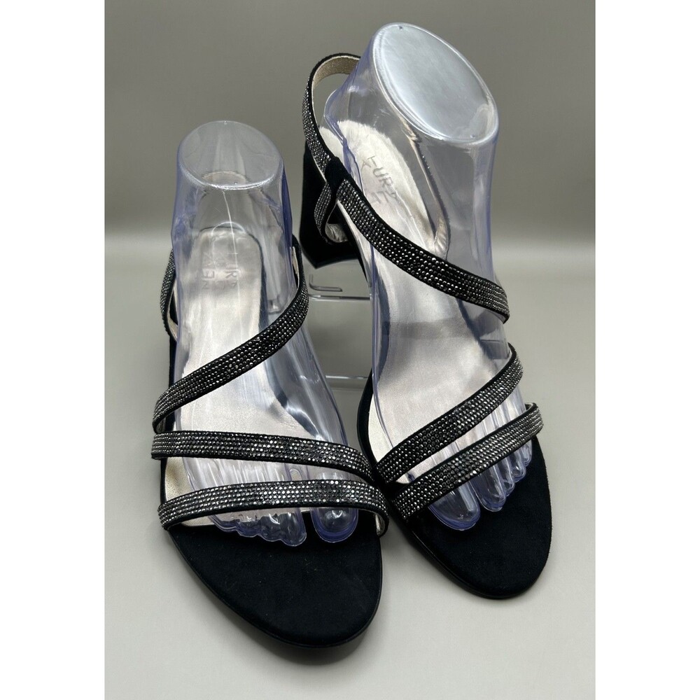 Naturalizer Vanessa2 Womens Strappy Heeled Sandals Rhinestone Black Sz 9.5M